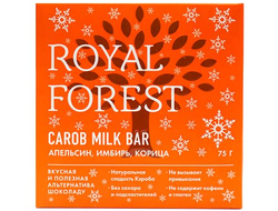 Шоколад из кэроба апельсин-имбирь-корица, 75г (Royal Forest)