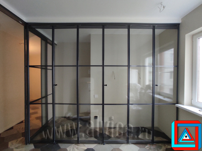 Перегородка-книжка из 6-ти створок встроенная