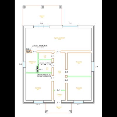 Одноэтажный дом с тремя спальнями 126м² (S65)