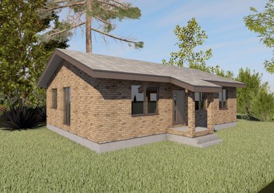 Одноэтажный дом с тремя спальнями 91.69 м² (S78)