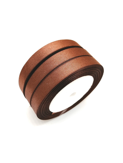 Лента атласная 12 мм, цвет коричневый  арт. 31