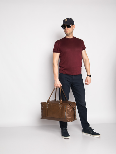 Кожаная дорожная сумка Bergamo Premium brown (арт. 4048-63)