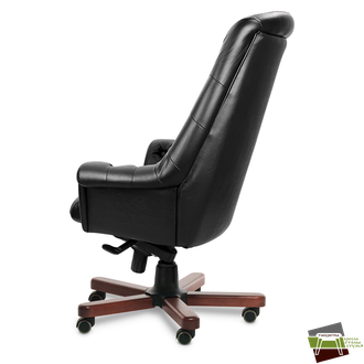 Кресло для руководителя Zurich A кожа черная+к/з/т.орех