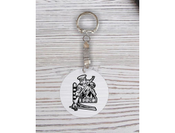 Брелок с гравировкой серебристый #9 на День пограничника