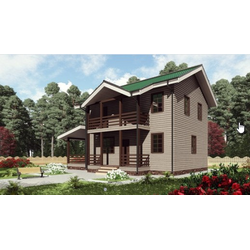 Двухэтажный каркасный дом с тремя спальнями 145м² (SK67)