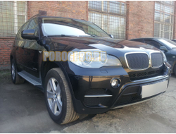 Защита радиатора BMW X5 E70 2006-2013 / BMW X6 2008-2014- (3D) black PREMIUM