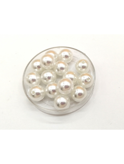 Бусины пластиковые под жемчуг 10 мм, цвет белый