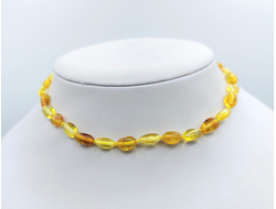 Детские бусы из натурального янтаря через узелок 001159