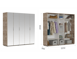 Спальня Джулия -  Шкаф 5-ти дверный ЗЗЗЗЗ