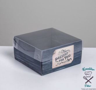 Коробка под бенто-торт с PVC крышкой Present for you, 12 х 6 х 11,5 см