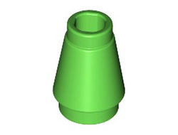 Cone 1 x 1 with Top Groove, Bright Green (4589b / 6331100)