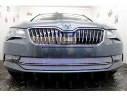 Защита радиатора Skoda Superb 2015- (2 части) chrome