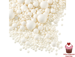 Драже рисовое в шоколадной глазури Жемчуг матовый  Белоснежный, 50 г (мягкое)