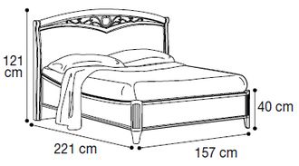 Кровать "Curvo Fregio" 140х200 см