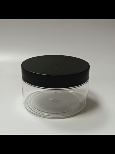 Банка PET 300мл прозрачный с черной крышкой, арт. 300/25-135А3