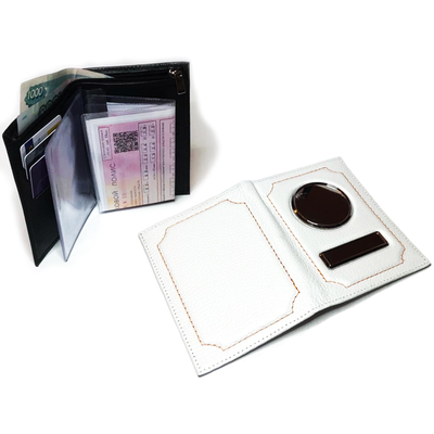 Обложка 4в1 Автодокументы + визитки + кошелёк на молнии + отдел для купюр. Цвет: флоттер белый