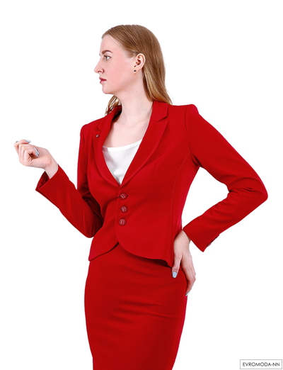 Пиджак женский красный 3103 Pretty One (р. 38/ 46 RU)