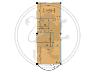 2-к квартира, 74,2 м², 3/3 эт., Шостака, 41