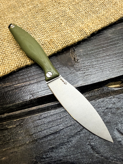 Фрикционный складной нож Канадец Малый сталь ELMAX, рукоять G10 олива