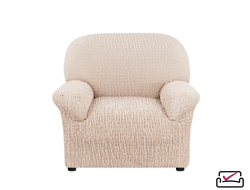 Чехол на кресло Сиена Венера Бежевый. ХЛОПОК.  Бренд Еврочехол