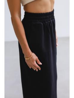 Юбка миди футер (черный)