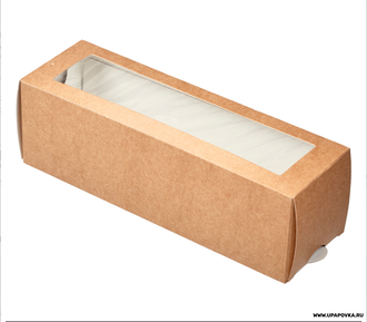 Коробка для макарони/6 шт 18 x 5,5 x 5,5 см с окном