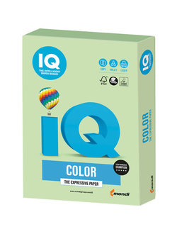 Бумага цветная IQ color, А4, 160 г/м2, 250 л., пастель, зеленая, MG28