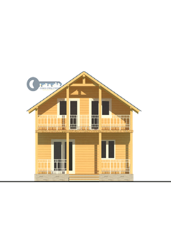 Д-18 ДАЧНЫЙ ДОМ ИЗ БРУСА:ГАБАРИТНЫЕ РАЗМЕРЫ: (8Х6М), ОБЩАЯ ПЛОЩАДЬ: 96М²