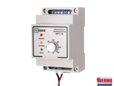 Терморегулятор аналоговый АРТ-18-10Н с датчиком температуры (Диапазон регулировки температуры 0...60 °С) (выходное реле рассчитанное на 10А, позволяет подключать к терморегулятору максимальную нагрузку 2 кВт )