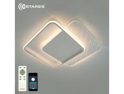 Estares св-к-люстра св/д управл. AMATO 2S 60W(6000lm) 2K-4K-6K 505x505x52 белый, пульт ДУ IP20