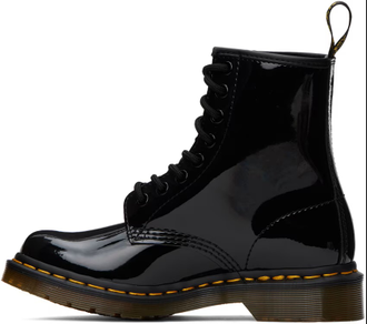 Ladies black patent dr marten boots hotsell