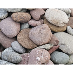 Галька плоская цветная речная, фракция 300-400 мм