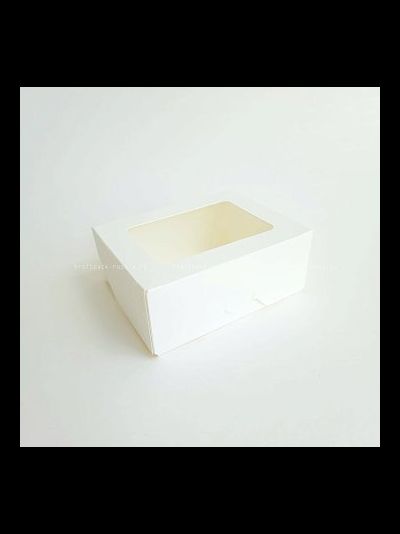 Коробка кондитерская с окном (белая), 100*80*35мм