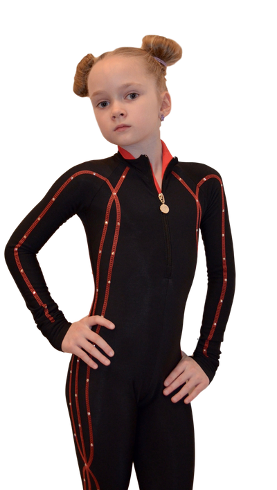 ТЕРМО-КОМБИНЕЗОН С РЕЛЬЕФНЫМ ЛАМПАСОИ И SWAROVSKI   (арт 508)