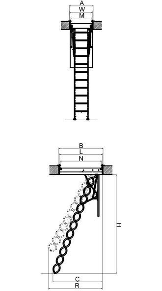 Чердачная лестница с люком LST
