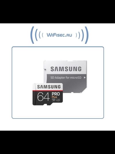 Карта памяти 64ГБ Samsung "PRO Plus MB-MD64GA/RU" microSD XC UHS-I Class10 + адаптер