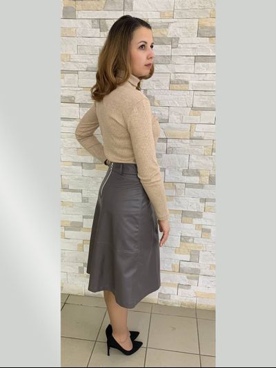 Юбка 124-1021 ЭКО-КОЖА серый