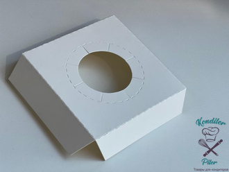 Коробка под 1 капкейк с прозрачным куполом, новый ложемент 100*100*120 мм, белая