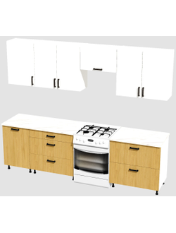 Кухня Эконом 2,1 метра (1300х800) Цвет: Белый/Дуб Сонома