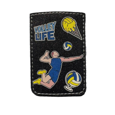 Чехол для пластиковой карты черный со стикерами