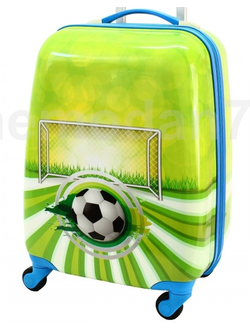 Детский чемодан Футбол зелёный