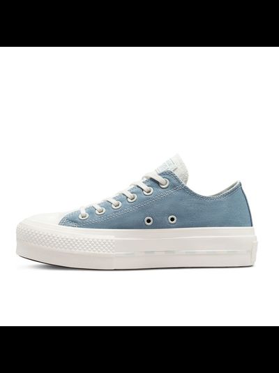 Кеды Converse Chuck Taylor Lift Crafted Canvas голубые короткие на платформе