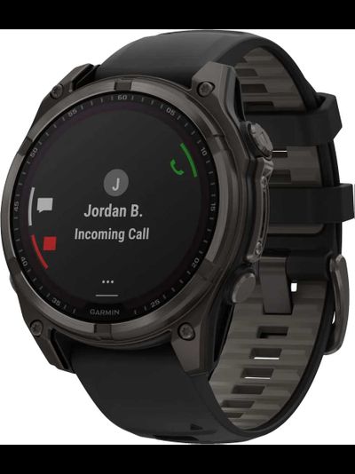 Часы Garmin Fenix 8 —47mm Solar Sapphire Carbon Gray DLC Titanium Black / Pebble Gray