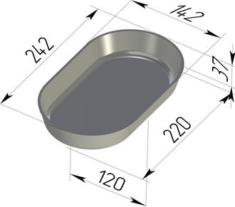 Хлебная форма овал 242 х 142 х 37 мм