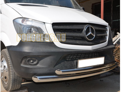Защита переднего бампера двойная d76/60 для Mercedes-Benz Sprinter (2012-2017)