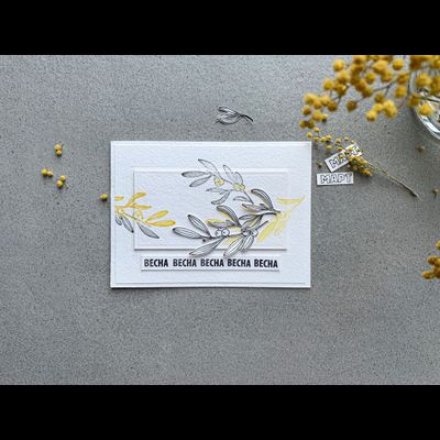 ФП штамп &quot;Белая омела большая ветка&quot;