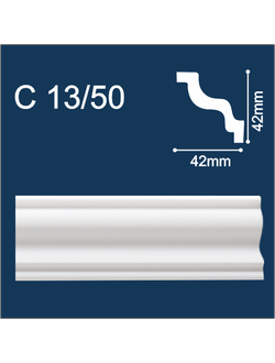 С13/50  плинтус потолочный экструдированный, белый