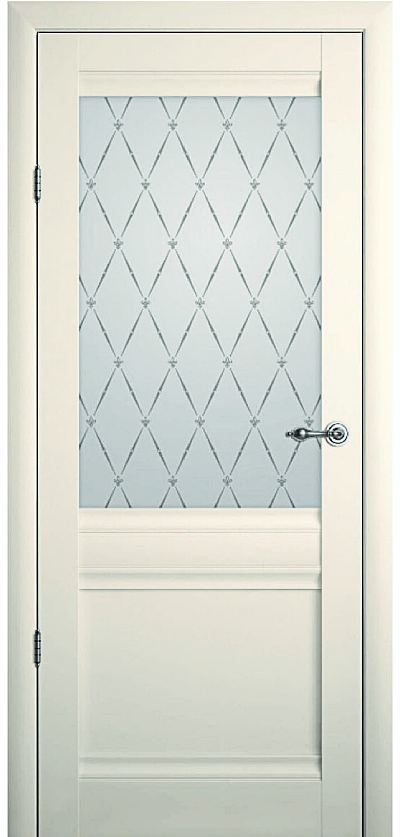 Дверь Рим ваниль со стеклом Гранд