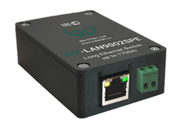 IVT-LAN9002SPE  передача 10 Mb/s Ethernet по одной паре проводников на расстояние до 1700 метров при калибре проводников AWG 14, или до 1 км. при калибре проводников AWG 24 (UTP 3/5/6/cat.).