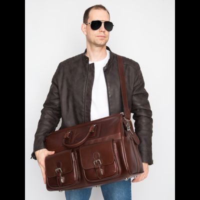 Кожаный саквояж Fabriano premium brown (арт. 4008-53)